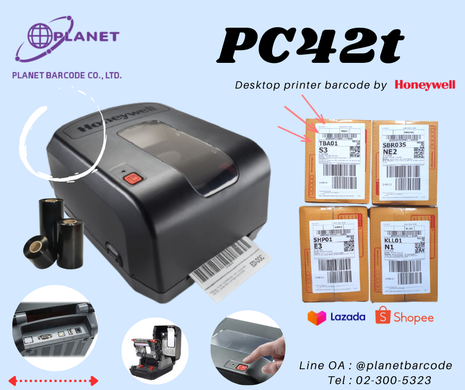 Honeywell PC42t Desktop Printer เครื่องพิมพ์ตั้งโต๊ะ