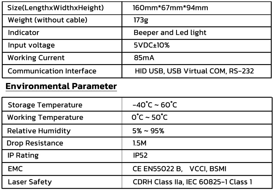 IDA-11C1 Barcode Scanner